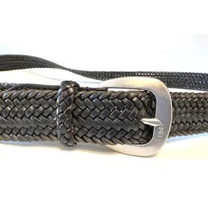 Polo Ralph Lauren Braided Black Leather Belt / 42 / Pristine Shape!
